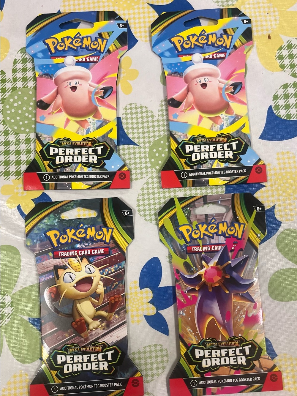 Pokemon Perfect Order Booster Packs - Blue, Pink, Yellow, Green, Red